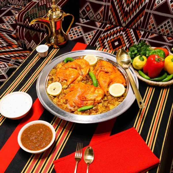 سدر مندي دجاج | Mixed Dishes of Mandi Chicken